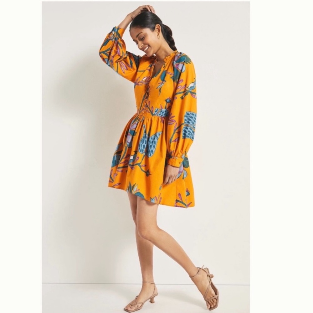 ANTHROPOLOGIE Let Me Be Printed Tunic Dress S